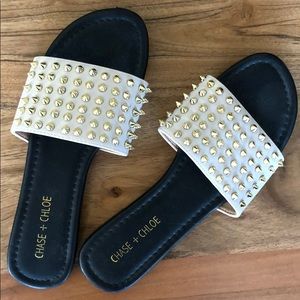 Studded slip on sandals